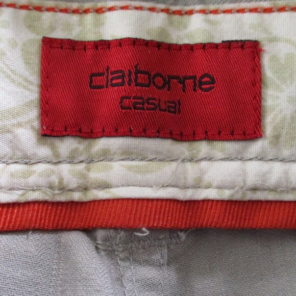 Claiborne Casual Mens Flat Front Khaki Green Cotton Denim Pant NWOT - 38W x 30L - Picture 3 of 3